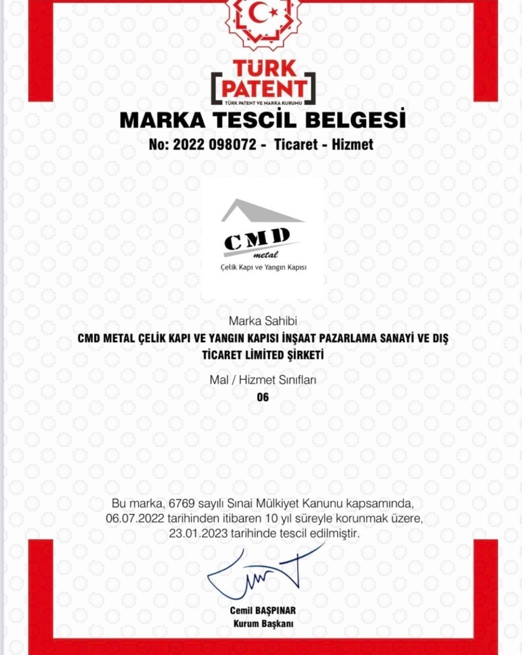 Türk Patent Marka Tescil Belgemiz